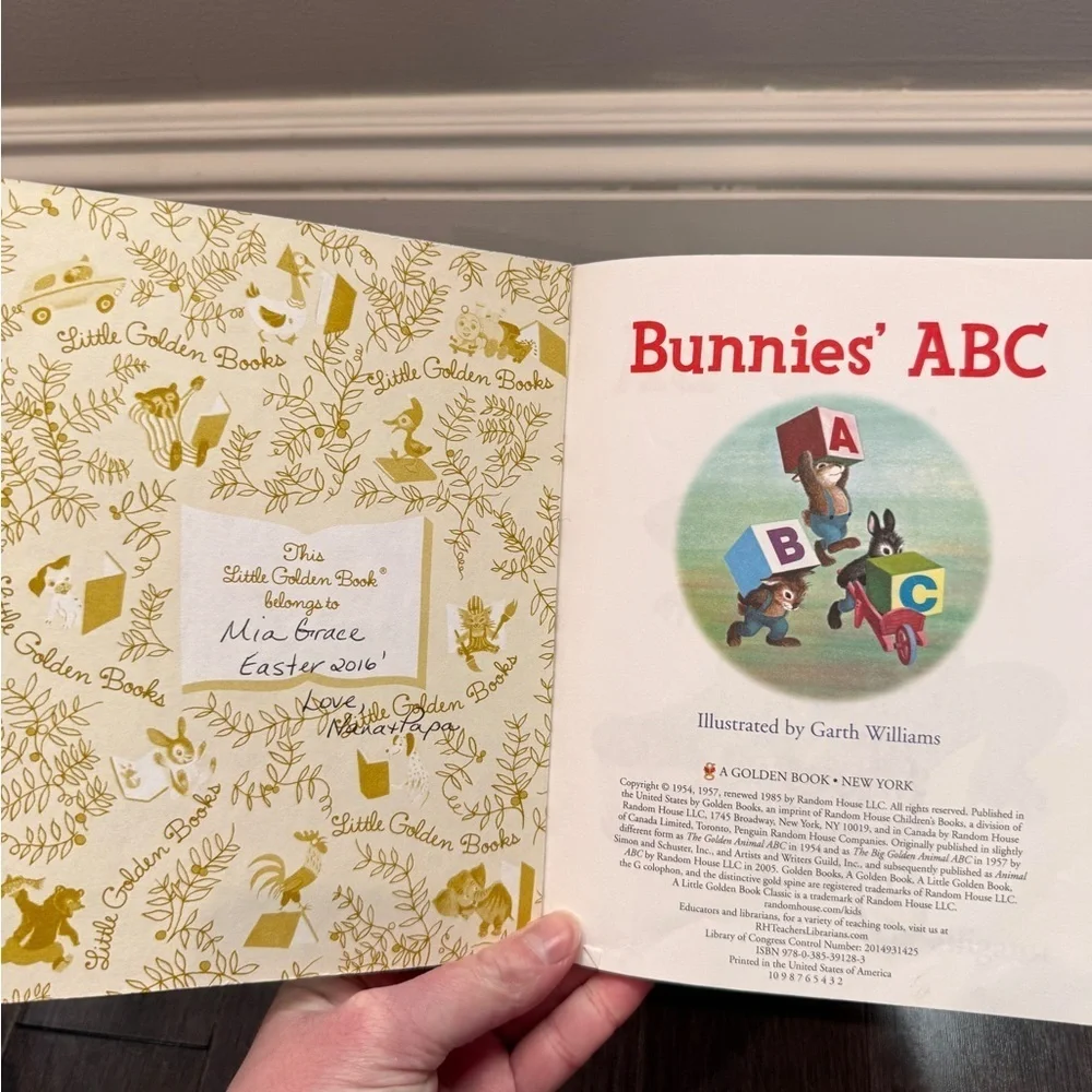VINTAGE 1985 Little Golden Book Classic: Bunnies' ABC Hardcover Book Toddler Kid